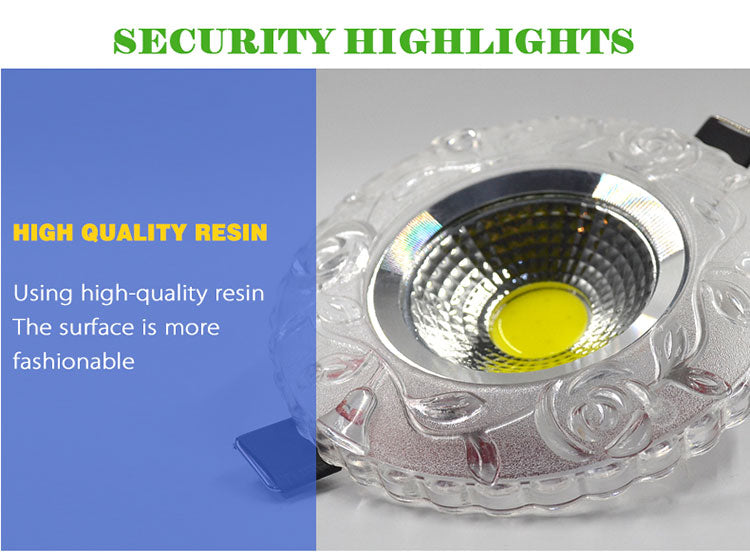 COB LED Downlight Colorful Panel Light RGB 3W 110V 220V Recessed Lamp Fixture For Halogen Lamp Decoration Purple Spot light
