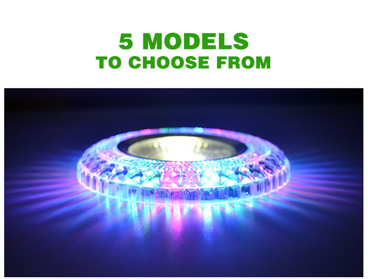 COB LED Downlight Colorful Panel Light RGB 3W 110V 220V Recessed Lamp Fixture For Halogen Lamp Decoration Purple Spot light