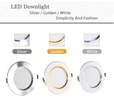 LED Downlight Gold/Silver/White Body 5W 9W 12W 15W 18W led Ceiling light AC 220V 230V 240V for Indoor LED Spotlight