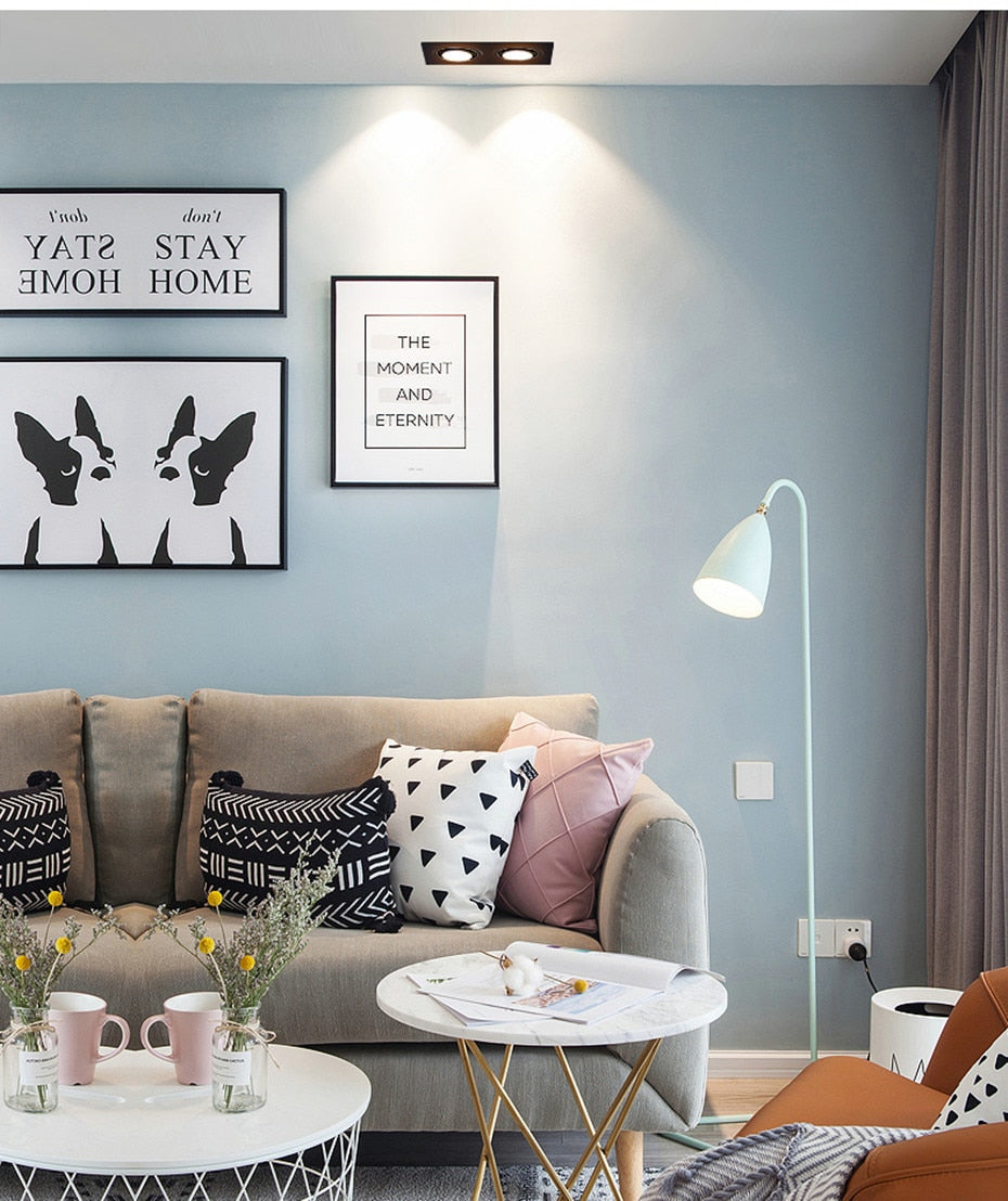 Black Led Downlight Dimmable Led Recessed Lights Led Spot 360 Degree Rotation Ceiling Lamp For Bedroom Light