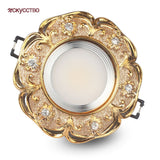 American Luxury Gold Bull Eye Embedded Ceiling Lamp Kitchen Living Room Hallway Led Spot Light 110V 220V 3W 5W 7W Downlights