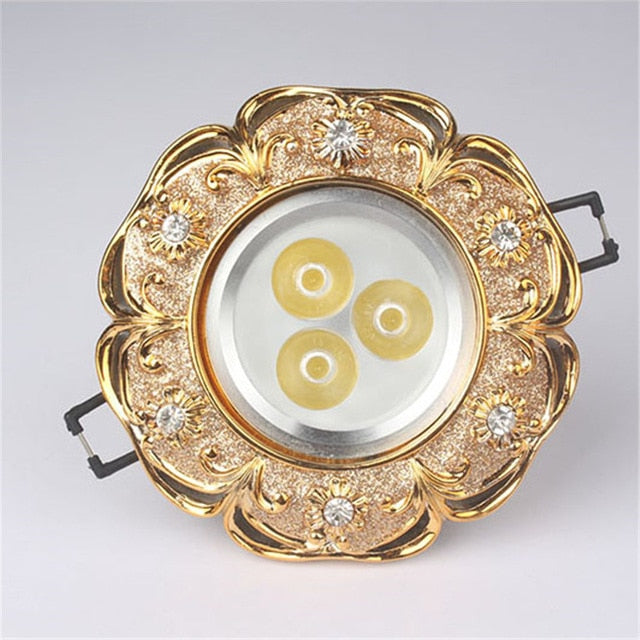American Luxury Gold Bull Eye Embedded Ceiling Lamp Kitchen Living Room Hallway Led Spot Light 110V 220V 3W 5W 7W Downlights