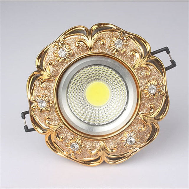 American Luxury Gold Bull Eye Embedded Ceiling Lamp Kitchen Living Room Hallway Led Spot Light 110V 220V 3W 5W 7W Downlights