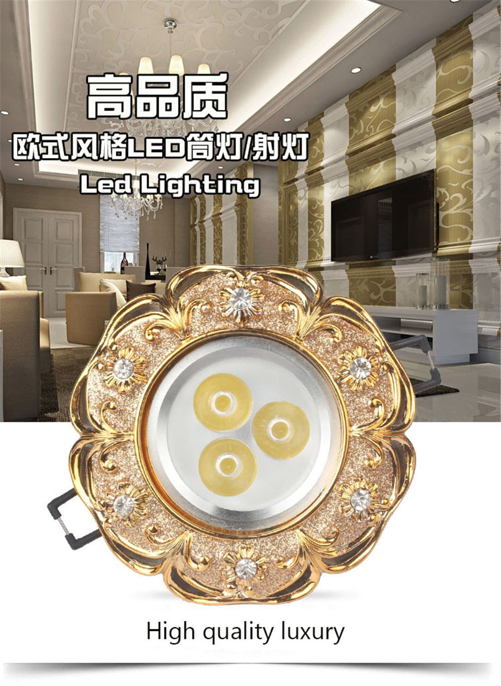 American Luxury Gold Bull Eye Embedded Ceiling Lamp Kitchen Living Room Hallway Led Spot Light 110V 220V 3W 5W 7W Downlights