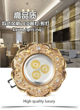 American Luxury Gold Bull Eye Embedded Ceiling Lamp Kitchen Living Room Hallway Led Spot Light 110V 220V 3W 5W 7W Downlights