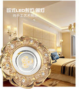 American Luxury Gold Bull Eye Embedded Ceiling Lamp Kitchen Living Room Hallway Led Spot Light 110V 220V 3W 5W 7W Downlights