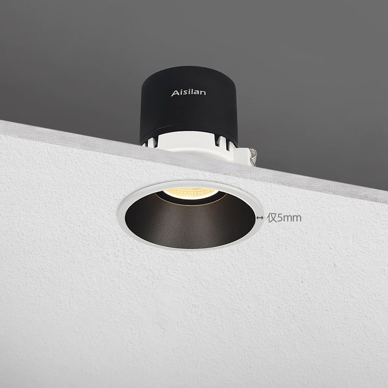 Aisilan LED Recessed spot light Narrow Border Downlight living room spotlight 7.5CM open hole downlight minimalist bedroom light