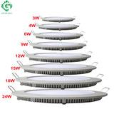 LED Panel Lights Ceiling Round Recessed Lamp Aluminum Ultra Thin Downlights 3W 4W 6W 9W 12W 15W 18W 24W Spotlight Light Fixtures