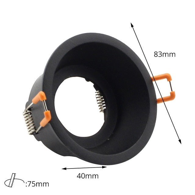 Ring Downlight Anti-glare LED 95mm Cut Hole Recessed Ceiling Spot Lamp Frame 85-265V GU10 Bulb Replaceable