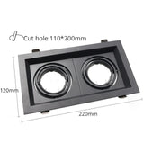 Ring Downlight Anti-glare LED 95mm Cut Hole Recessed Ceiling Spot Lamp Frame 85-265V GU10 Bulb Replaceable