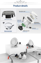 Bluetooth Smart LED Downlight Dimming Round Spot Light 5W 9W RGB 6pcs/lot Color Changing Warm Cold light Work With 110V 220V