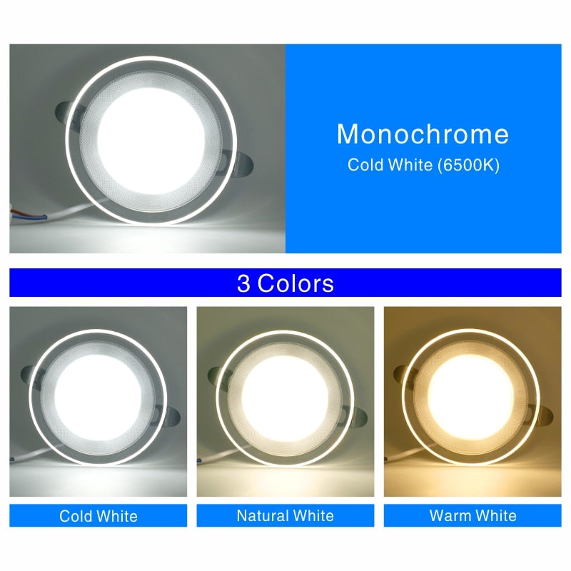 LED Downlight 10pcs/lot 6W LED Lamp 220V Spotlight Recessed Round Panel Light 3 Colors Changeable Indoor Lighting Downlight