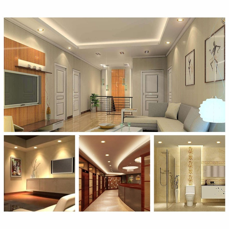 LED Downlight 10pcs/lot 6W LED Lamp 220V Spotlight Recessed Round Panel Light 3 Colors Changeable Indoor Lighting Downlight