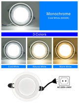 LED Downlight 10pcs/lot 6W LED Lamp 220V Spotlight Recessed Round Panel Light 3 Colors Changeable Indoor Lighting Downlight