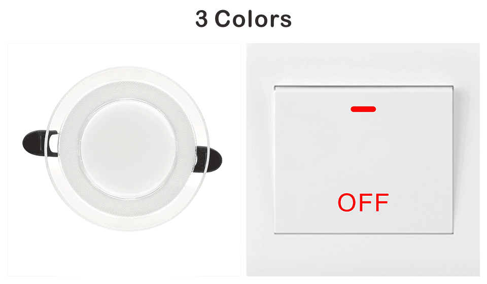 LED Downlight 10pcs/lot 6W LED Lamp 220V Spotlight Recessed Round Panel Light 3 Colors Changeable Indoor Lighting Downlight