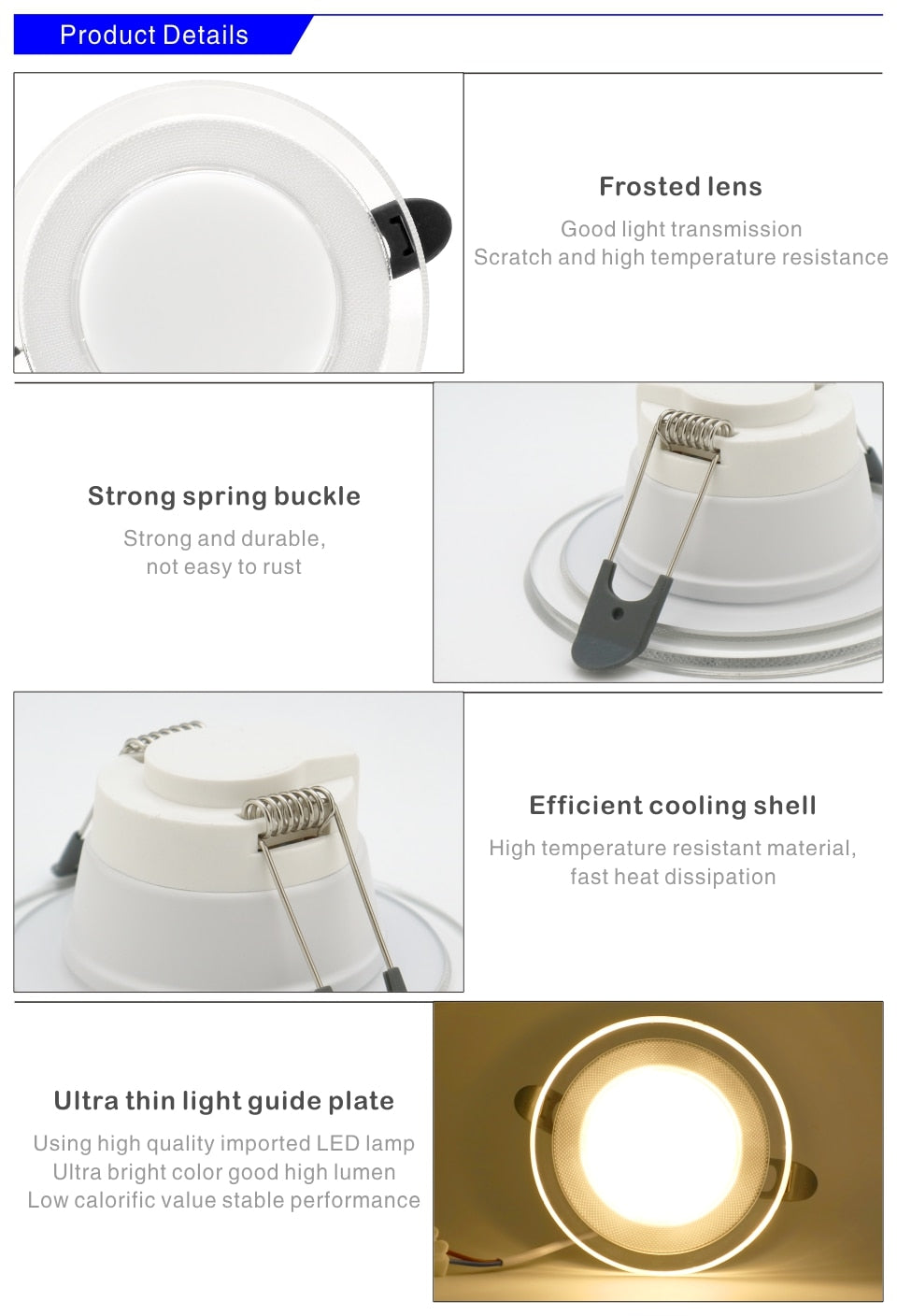 LED Downlight 10pcs/lot 6W LED Lamp 220V Spotlight Recessed Round Panel Light 3 Colors Changeable Indoor Lighting Downlight