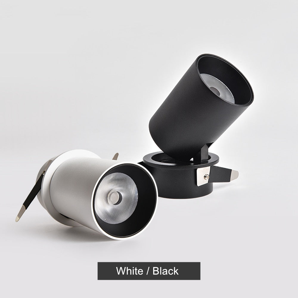 DBF 90 Foldable Recessed Ceiling Downlight 7W 12W Black/White Housing 360 Degree Rotatable 3000K/4000K/6000K Ceiling Spot Light