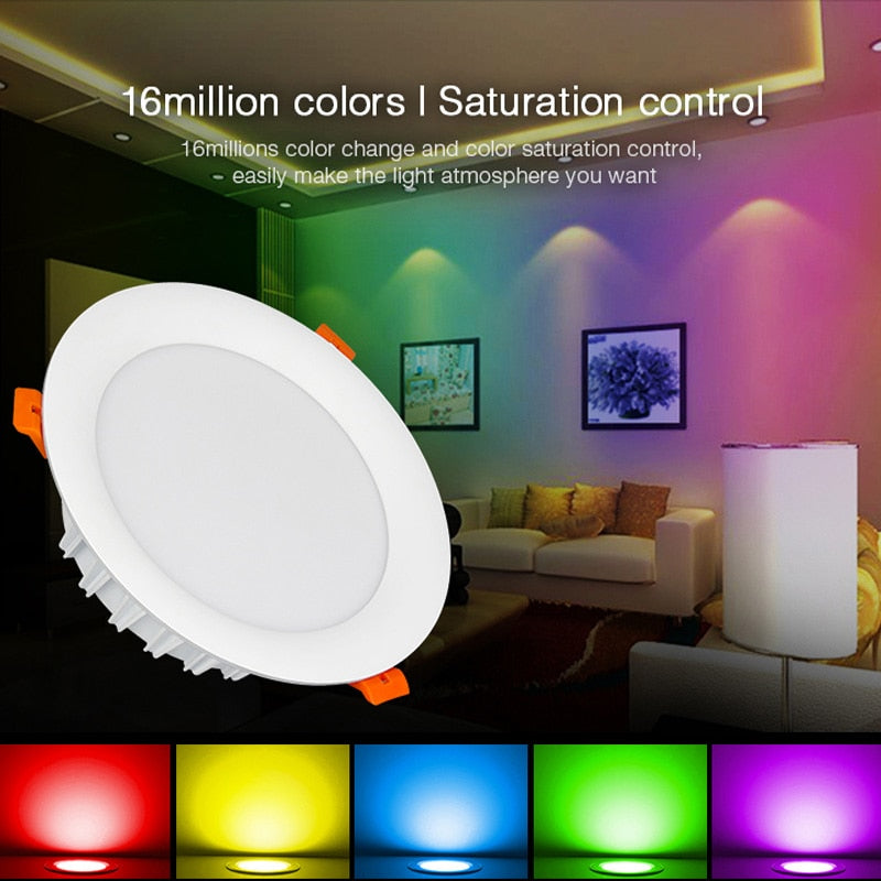 LED light Downlight dimmable smart Indoor living room light AC220V 18W RGB+CCT can Mobile phone/2.4G remote/wifi/voice control