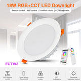 LED light Downlight dimmable smart Indoor living room light AC220V 18W RGB+CCT can Mobile phone/2.4G remote/wifi/voice control