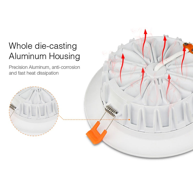 LED light Downlight dimmable smart Indoor living room light AC220V 18W RGB+CCT can Mobile phone/2.4G remote/wifi/voice control