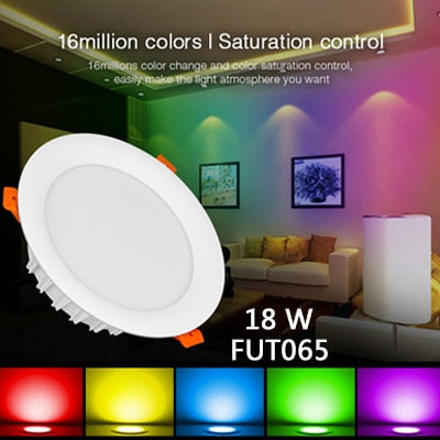 LED light Downlight dimmable smart Indoor living room light AC220V 18W RGB+CCT can Mobile phone/2.4G remote/wifi/voice control