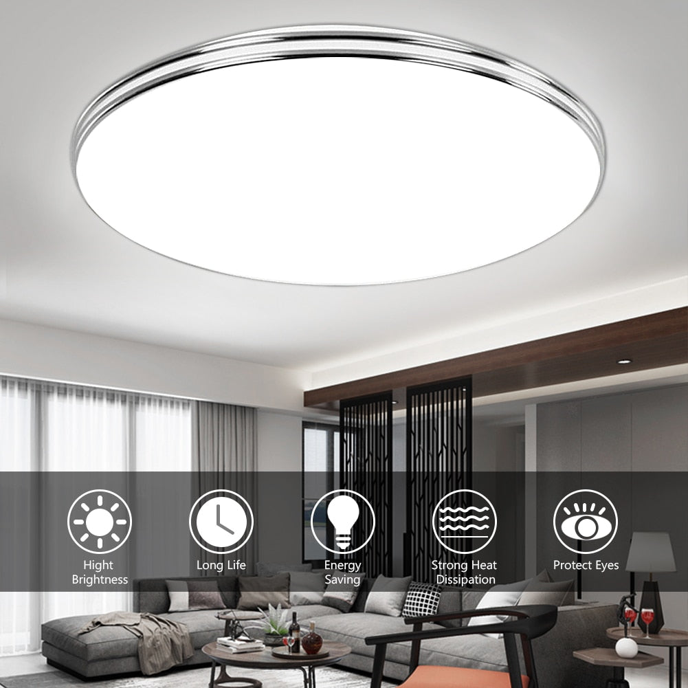 Ultra Thin LED Ceiling Lamp LED Modern Panel Light 72W 36W 24W 18W 12W 220V Bedroom Kitchen Surface Mount Flush Panel Light