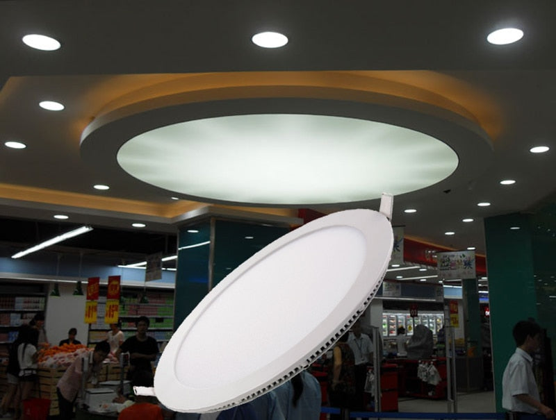 LED Panel Lights Ultra thin Recessed Downlight 6W 8W 15W 20W 110V 220V Square Round Panel lamp Ceiling Lamp White/Warm white