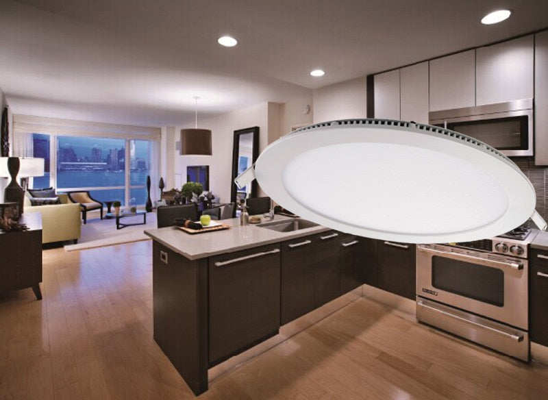 LED Panel Lights Ultra thin Recessed Downlight 6W 8W 15W 20W 110V 220V Square Round Panel lamp Ceiling Lamp White/Warm white