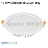 Milight 15W LED Downlight IP54 Waterproof AC86-265V RGB+CCT Dimmable Reccessed Light FUT069 WiFi Compatible 2.4G Wireless Remote