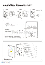 Milight 15W LED Downlight IP54 Waterproof AC86-265V RGB+CCT Dimmable Reccessed Light FUT069 WiFi Compatible 2.4G Wireless Remote