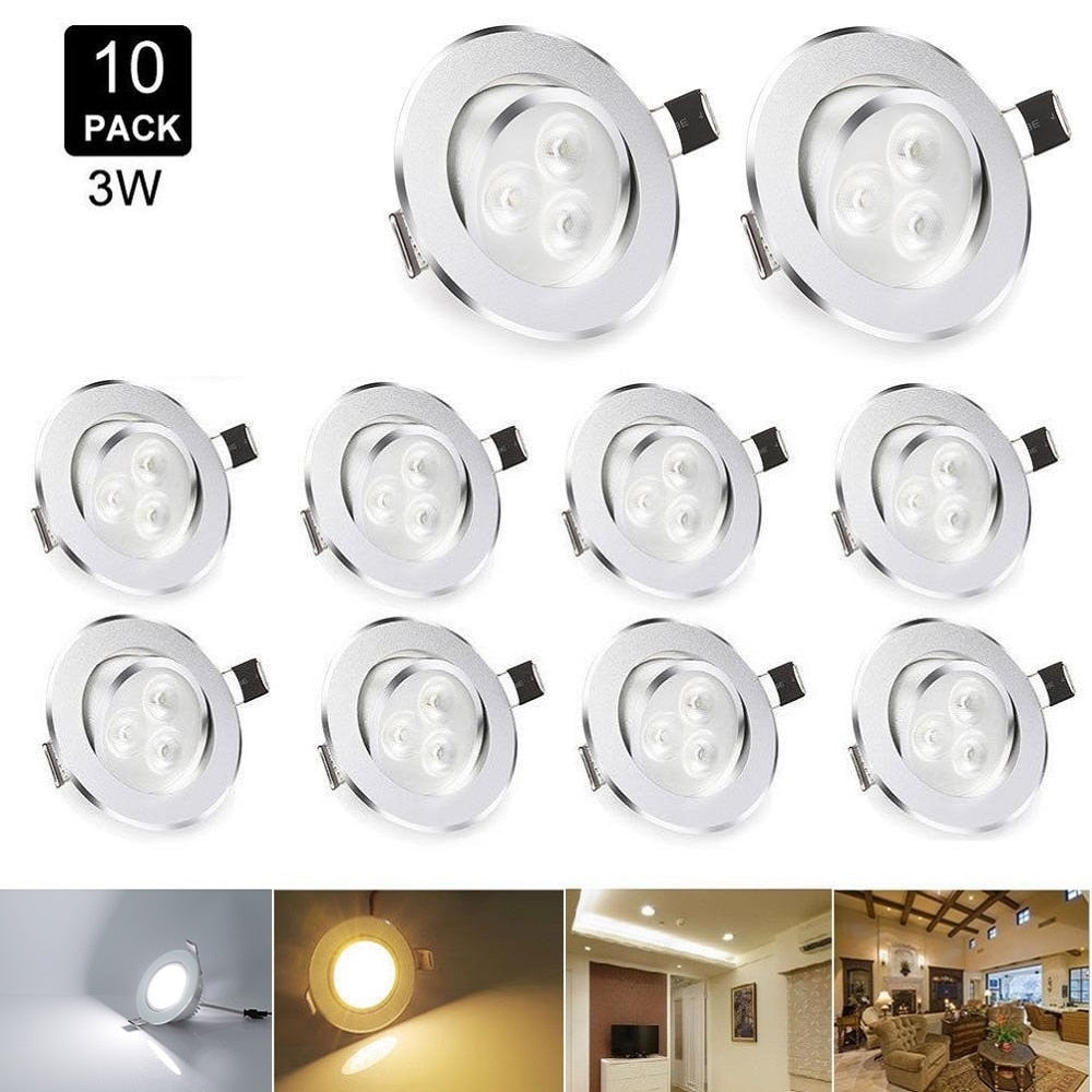 10pcs/lot 3W LED Downlight Spotlight Recessed Ceiling Lamps Dimmable Pendant Spot Light Led Lamp Cold White/Warm White 110V/220V
