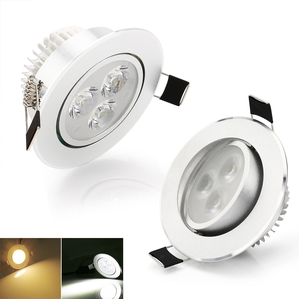10pcs/lot 3W LED Downlight Spotlight Recessed Ceiling Lamps Dimmable Pendant Spot Light Led Lamp Cold White/Warm White 110V/220V