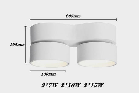 Dimmable Folding Rotating LED Downlights 7W 10W 15W 20W 30W  COB LED Ceiling Spot Lights AC85~265V LED Ceiling Lamps Indoor Light