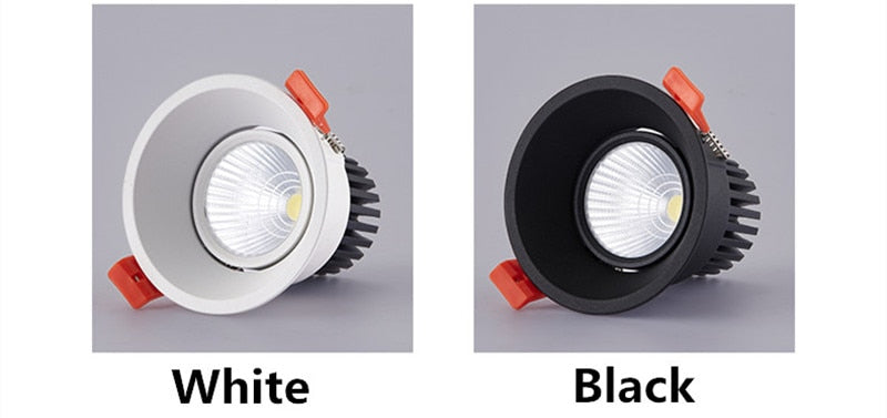 Dimmable LED Downlight 7W 10W 15W 18W 85-265V COB LED DownLights Dimmable COB Spot Recessed Down light Light Bulb white body
