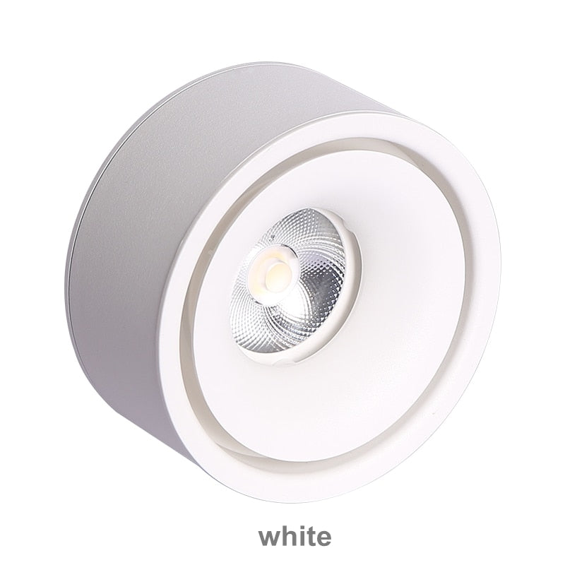 LED Downlight 1PCS round dimmable Led surface mounted spotlight COB non-opening ceiling spotlight 7W/12W living room surface mounted downlight
