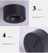 LED Downlight 1PCS round dimmable Led surface mounted spotlight COB non-opening ceiling spotlight 7W/12W living room surface mounted downlight