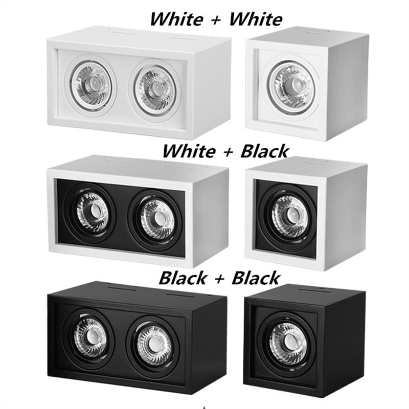 Super Brightness 1pcs  AC 85-230V Square Surface Mounted LED COB Dimmable Downlights 10W 12W 20W 24W LED Ceiling Lamp Spot Light