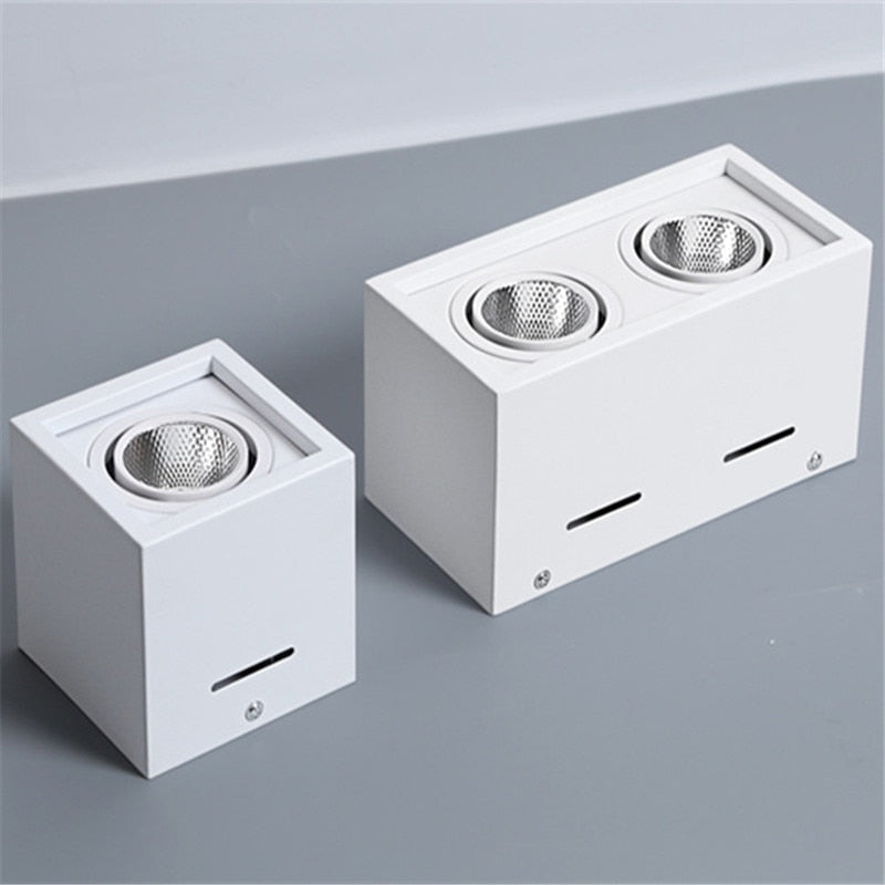 Super Brightness 1pcs  AC 85-230V Square Surface Mounted LED COB Dimmable Downlights 10W 12W 20W 24W LED Ceiling Lamp Spot Light