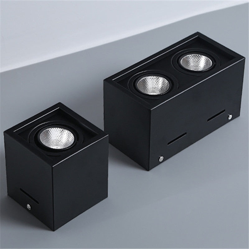 Super Brightness 1pcs  AC 85-230V Square Surface Mounted LED COB Dimmable Downlights 10W 12W 20W 24W LED Ceiling Lamp Spot Light