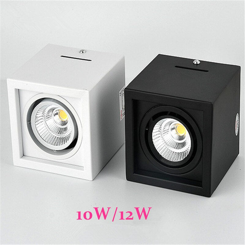 Super Brightness 1pcs  AC 85-230V Square Surface Mounted LED COB Dimmable Downlights 10W 12W 20W 24W LED Ceiling Lamp Spot Light