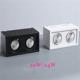 Super Brightness 1pcs  AC 85-230V Square Surface Mounted LED COB Dimmable Downlights 10W 12W 20W 24W LED Ceiling Lamp Spot Light