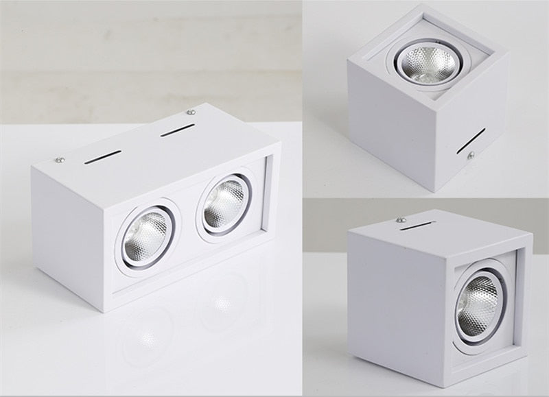 Super Brightness 1pcs  AC 85-230V Square Surface Mounted LED COB Dimmable Downlights 10W 12W 20W 24W LED Ceiling Lamp Spot Light