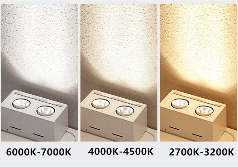 Super Brightness 1pcs  AC 85-230V Square Surface Mounted LED COB Dimmable Downlights 10W 12W 20W 24W LED Ceiling Lamp Spot Light