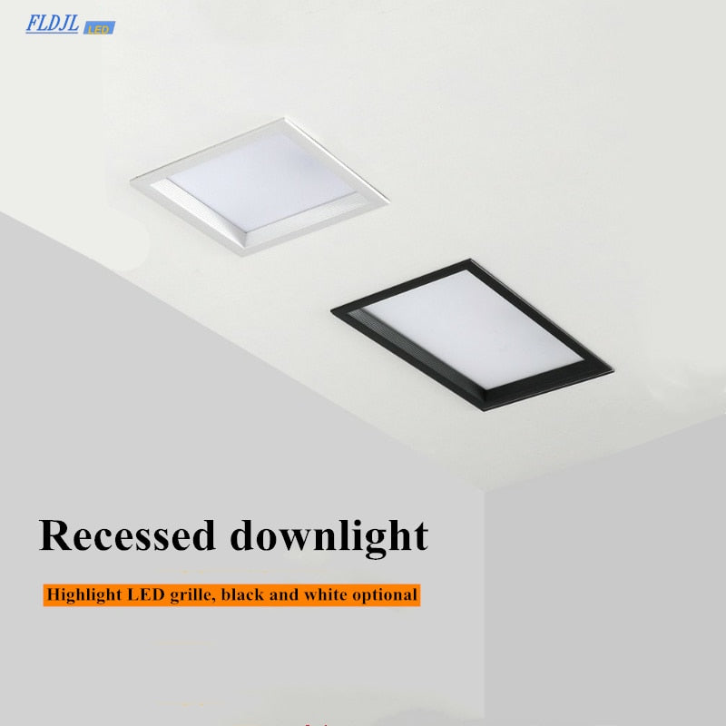 LED Downlight 1pcs Panel light Dimmable Recessed led downlight 12W 18W 24w 36w Square LED Spot light led ceiling lamp AC110V 220V