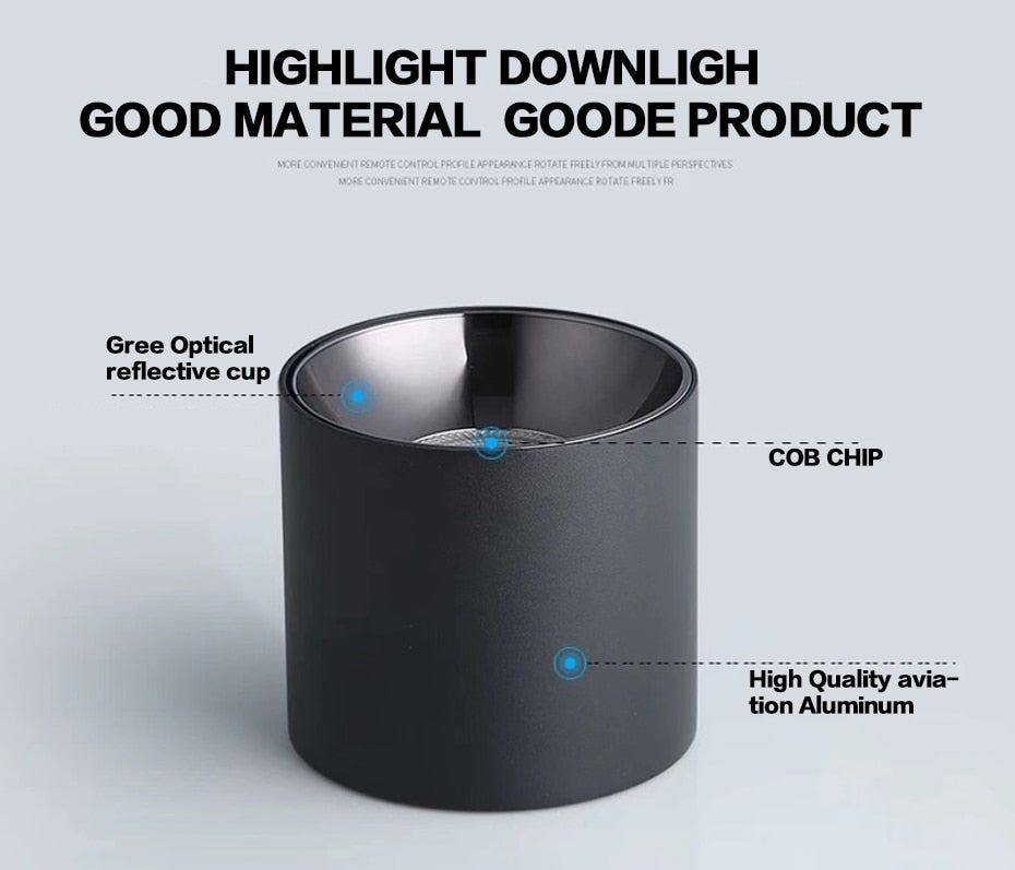 LED Surface Mounted Downlight High Bright COB Ceiling Lamps Spot Light 7W 12W 20W AC85-265V LED downlight Hotel home lighting