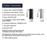 LED Ceiling Spotlight Surface Mounted Downlight 5W 7W 12W White/Black for Living Home Commercial Lighting New Design