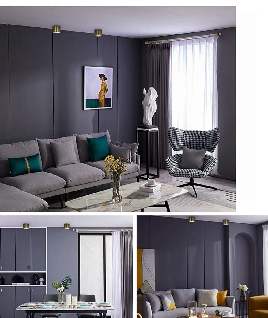 Copper Surface Mounted Ceiling Downlight 7W LED Ceiling Spot Light for Living Room Bedroom Corridor Spot Light Home Fixture