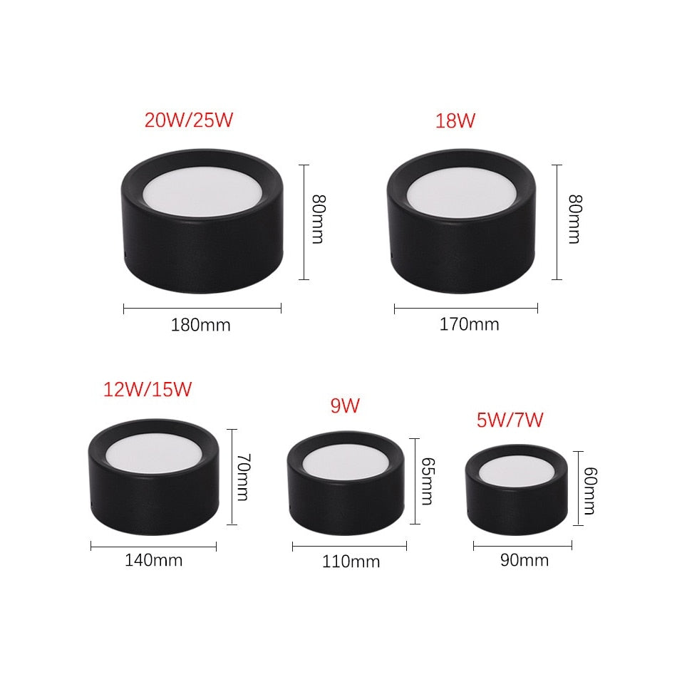 Surface Mounted LED Downlight 5W 7W 9W 12W 15W Ceiling Lamps Ultra Thin Driverless COB led spot light 85-240V Ceiling Lighting