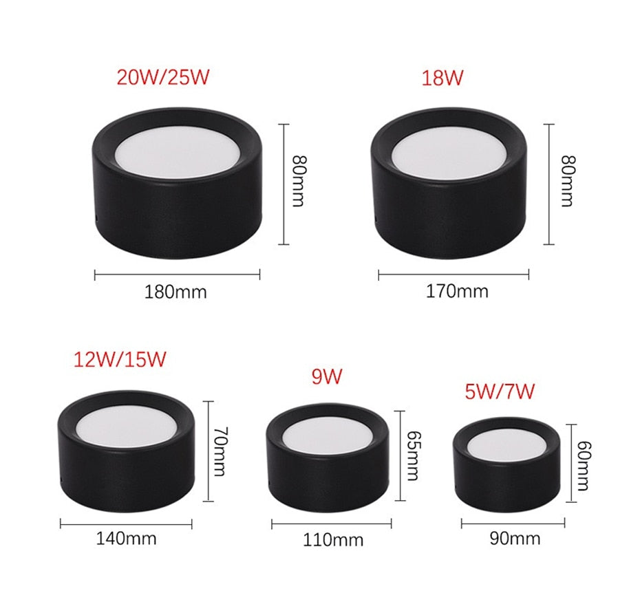 Surface Mounted LED Downlight 5W 7W 9W 12W 15W Ceiling Lamps Ultra Thin Driverless COB led spot light 85-240V Ceiling Lighting