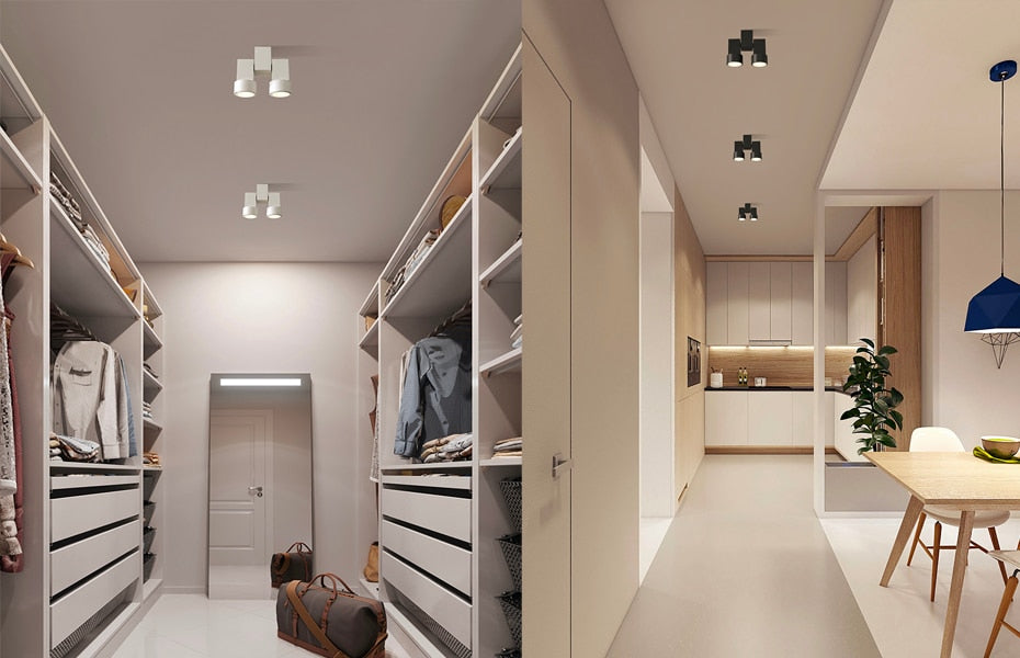 Surface Mounted Ceiling Downlight double spot LED lamps Replaceable GU10 Kitchen Living room Decor Square lamp Lighting for home